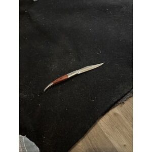 Spanish Fruit Folding Knife 4" Stainless Steel Blade Brown Pakkawood Handle